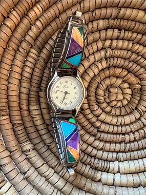 Multicolor Turquoise Inlay Stretch Watch